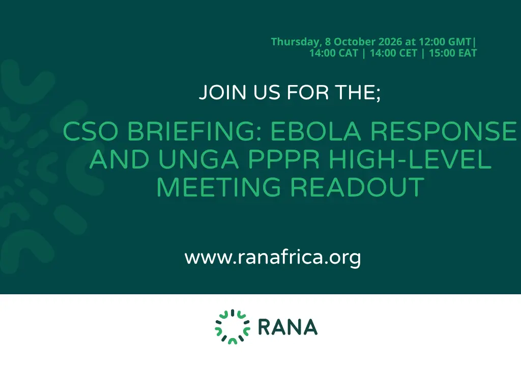 RANA CSO Briefing: Ebola Response and UNGA PPPR High-Level Meeting Readout